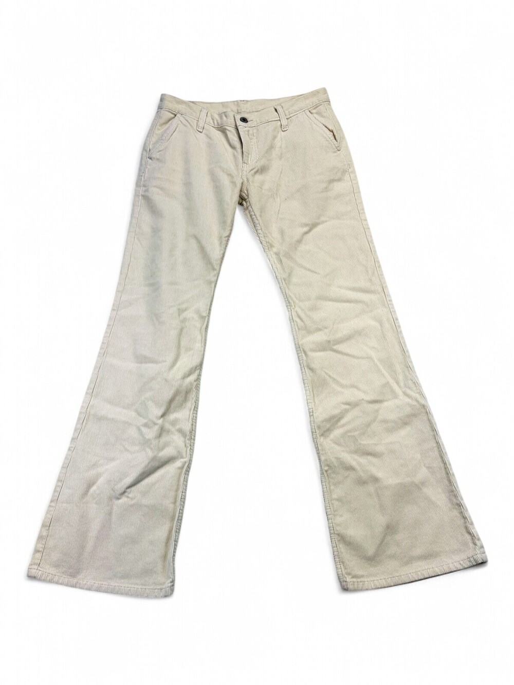J. Galt Off-White Cotton Corduroy Flare Trousers Womens Size M RR278 YR47